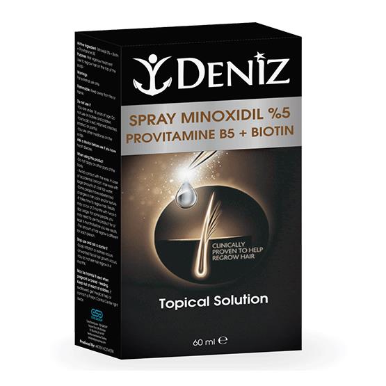 DENIZ 5% MINOXIDIL+ VIT B5 + BIOTIN SPRAY 60ML