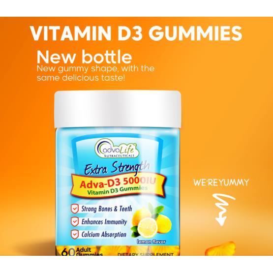 ADVA D3 5000IU 60 ADULT GUMMIES ... ADVALIFE