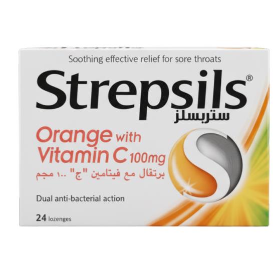 ORANGE WITH VITAMIN C 24PCS ... STREPSILS